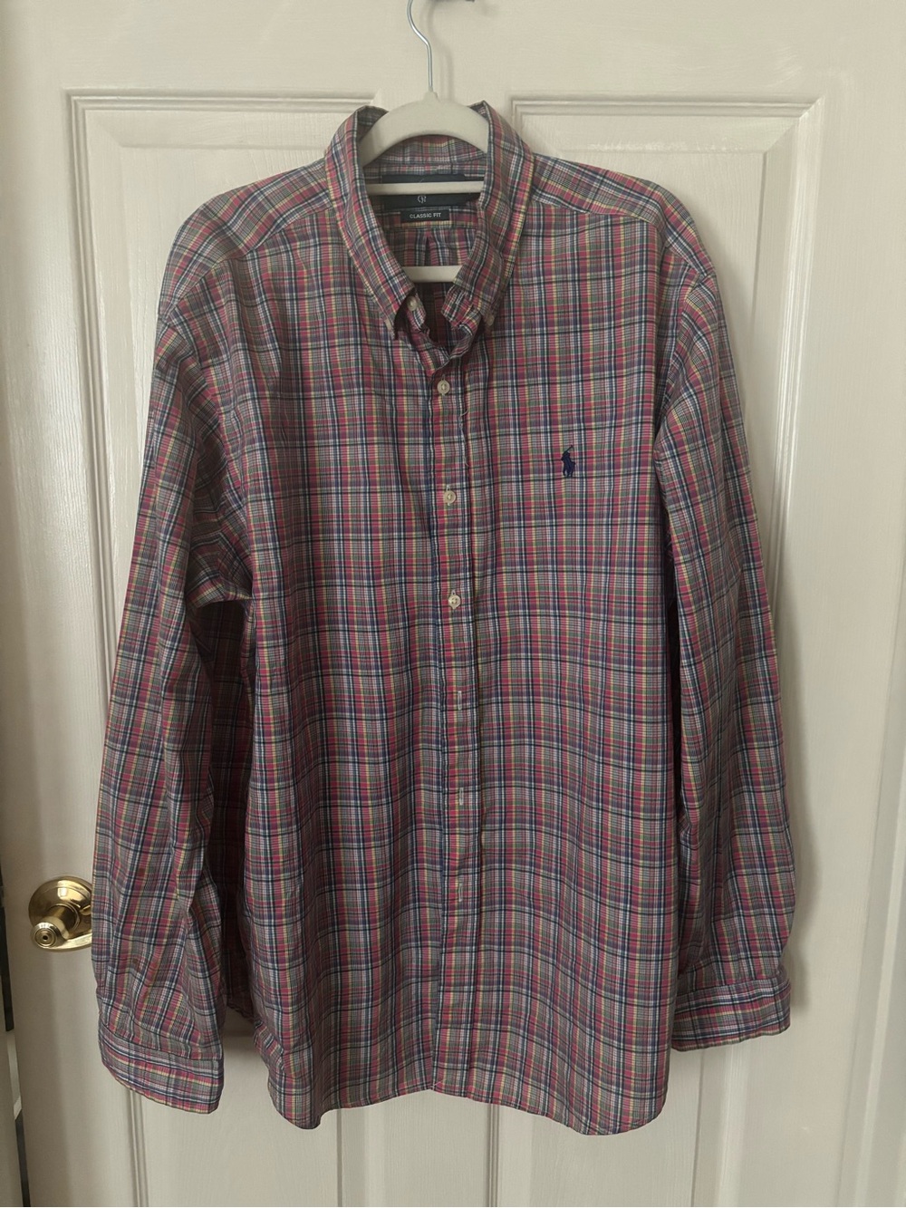 Ralph Lauren Men’s Red and Blue Plaid Button-Down Shirt
